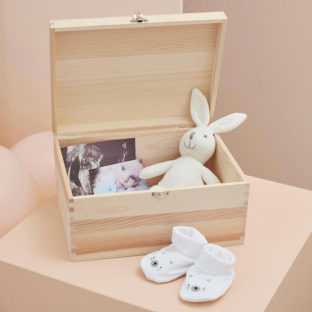 Baby-Erinnerungsbox aus Holz, 13,5cm x 28cm x 20,5cm